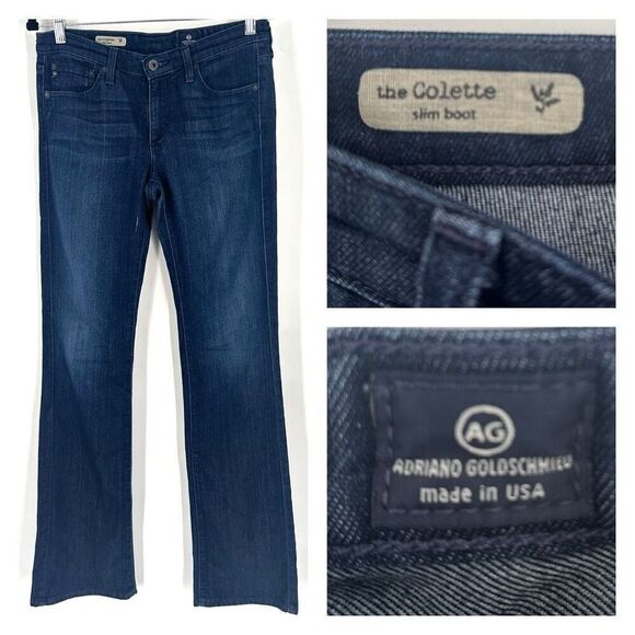 Ag Adriano Goldshmied Women's The Colette Slim Bootcut Jeans Blue Size 29R - Picture 1 of 12